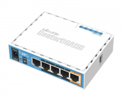 Безжичен Access point MiKrotik RB952Ui-5ac2nD, 5 x 10/100 Mbps, USB-A, PoE, Бял                          