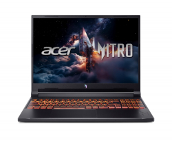 Лаптоп Acer Nitro V16, Intel  Core 9 270H(14C/20T, up to 5.80 GHz, 24MB),16" WQXGA (2560X1600) IPS 180Hz, 16GB DDR5, (1 slot free), 1000GB PCIe NVMe SSD, RTX 5070 8GB GDDR7 , WiFi 6, BT.5.2, HD Cam, Micro SD card, KB Backlit, Linux , Shale Black