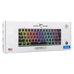 White Shark геймърска механична клавиатура Gaming Mechanical Keyboard ASHIKO 2 - Blue Switches (English US), Black