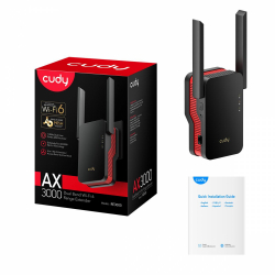 Усилвател Cudy RE3000, AX3000 Dual Band, 2.4/5 GHz, 574 - 2402 Mbps, Gigabit Усилвател Cudy RE3000, AX3000 Dual Band, 2.4/5 GHz, 574 - 2402 Mbps, Gigabit
