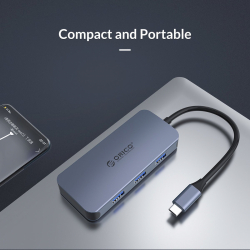 Orico докинг станция Docking Station Type-C Power Distribution 3.0 100W - LAN, HDMI, Type-C x 1, USB3.0 x 3 -  MC-U602P