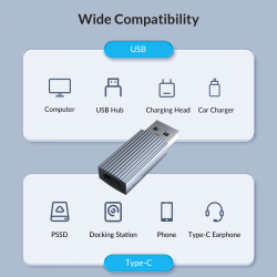 Orico Адаптер Adapter USB3.1 to Type-C (female) - AH-AC10-GY