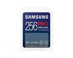 Samsung 256GB SD Card PRO Ultimate with USB Reader, U3, V30 , Read 200MB/s - Write 130MB/s