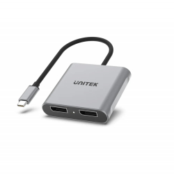 Unitek Адаптер Adapter USB-C M to DisplayPort x 2 F - 8K@@30Hz, MST - V1404A