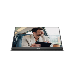 Монитор AOC 16T20E2, 15.6 inch portable monitor, IPS panel, AG, FHD 1920x1080, 250cd/m2, 1000:1, 50M:1, 60Hz, 4ms, Low Blue Ligh, Flicker-Free, mini HDMI, USB-C, Speaker, Magnetic cover with Stand, VESA, Black