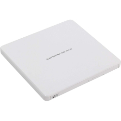 Hitachi-LG GP60NW60 Ultra Slim External DVD-RW, Super Multi, Silent Play, Win & MAC OS Compatible, M-DISC Support, White                          