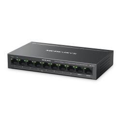 8-портов 10/100 Mbps + 2-портов Gigabit Desktop комутатор Mercusys MS110CP с 8 PoE+ порта