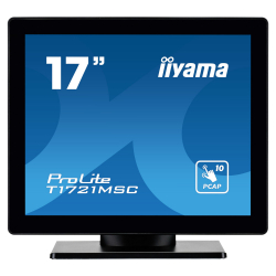 Монитор IIYAMA T1721MSC-B2, 17" TN panel, 5:4, 1280x1024, 10points multi touch PCAP, 250cd/m3, 1000:1, 5ms, VGA, HDMI, USB, Speakers, 7H, IPX3, Tilt, VESA 100, Black