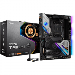 ASROCK Main Board Desktop X570 TAICHI (AM4, X570, 4xDDR4, 3xPCIe4.0 x16, 2xPCIe4.0 x1, 8xSATA, 2xGen4 x4 M.2, 1xM.2, .xUSB3.2 Gen2, 8xUSB3.2 Gen1, 8xUSB3.2 Gen1, WiFi-802.11ax, Bluetooth 5.0, GLAN, ATX, Retail)