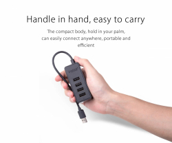 Orico хъб USB2.0 HUB 4 port - USB/Micro USB input, Black - W5P-U2-100-BK-EP