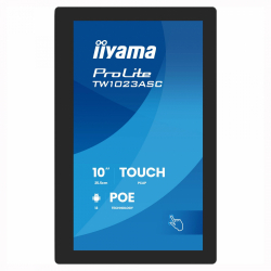 Tъч Компютър IIYAMA TW1023ASC-B3P, 10.1 inch IPS panel, PCAP 10-points touch, 16:10, 1280x800, 450cd/m2, 1000:1, HDMI, 4x USB, LAN, PoE, Mic, Audio In/Out, Android 13, 4GB, 32GB, WiFi, Webcam, 24/7, Black