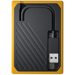 WD 1TB My Passport Go - Portable SSD, up to 400MB/s, 2-meter drop protection - Black w/ Amber trim
