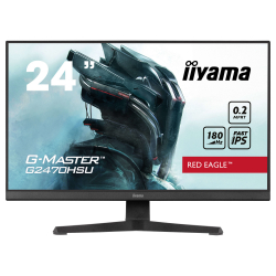 Монитор IIYAMA G2470HSU-B6, 23.8", Gaming monitor, Fast IPS panel, 16:9, FHD 1920x1080, 300cd/m2, 1000:1, 0.2ms, 180Hz, HDMI, DisplayPort, 4x USB, Audio out, Adaptive Sync, Flicker free, Speakers, Tilt, VESA 100, Black