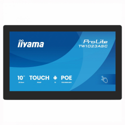 Tъч Компютър IIYAMA TW1023ASC-B3P, 10.1 inch IPS panel, PCAP 10-points touch, 16:10, 1280x800, 450cd/m2, 1000:1, HDMI, 4x USB, LAN, PoE, Mic, Audio In/Out, Android 13, 4GB, 32GB, WiFi, Webcam, 24/7, Black