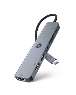VCom докинг станция Docking Station Type-C 7-in-1 - CUE39 - PD3.0 100W, HDMI x 2, USB3.0 x 2, SD, TF