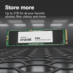 SSD диск Crucial E100 480GB SSD PCIe 4.0 Gen4 M.2 2280 NVMe, Read/Write: 4500/2500 MB/s CT480E100SSD8