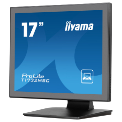 Монитор IIYAMA T1732MSC-B1SAG, 17", Touch monitor, Edge to edge glass, TN panel, AntiGlare, 5:4, 1280 x 1024, 250cd/m2, 1000:1, 5ms, Projective capacitive, VGA, HDMI, DisplayPort, Audio in, Speakers, IP54 Front, OSD key lock, Tilt, VESA 100, Black