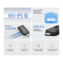Безжичен USB адаптер Mercusys MA70XM Wi-Fi 6 AX1800
