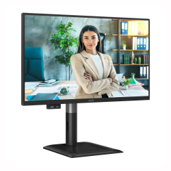 Монитор AOC 24P4CV, 23.8 inch, IPS panel, AG, 300cd/m2, 1500:1, 4ms, 120Hz, HDR, Anti Blue Light, HDMI, DP, DP out, USB-C, 4x USB, LAN, Speakers, KVM, HAS, Swivel, Tilt, Pivot, VESA, Energy class C