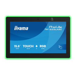Компютър IIYAMA TW1625LASC-B3PNR, Touch Panel PC, 15.6 inch, IPS panel, FHD 1920x1080, 450cd/m2, 1000:1, 20ms, PCAP touch, USB-C, 2x USB, LAN, PoE, MIc, Speakers, Android 14, RK3576 OC, 4GB, 32GB, WiFi, BT, 24/7, Webcam, NFC/RFID, RGB Led lightbar, VESA