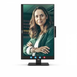 Монитор AOC 24P3CW, 23.8 inch, WLED IPS Panel, 16:9, 1920x1080, 300 cd/m2, 4ms, 1000:1, 20M:1, AntiGlare, 3H, 3-sided frameless, Flicker-free, Low blue light, HDMI, 2x DisplayPort, USB-C Docking, PD 65W, 4x USB 3.2, LAN, Speakers, Tilt, Swivel, Pivot, HAS, VESA 100, 5MP Windows Hello Cam, Black