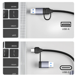 Unitek хъб HUB USB-C/USB-A 3 port uHUB P5+ - USB3.0 x 3, Card reader, Aluminium - H1320AGY01
