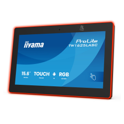 Компютър IIYAMA TW1625LASC-B3PNR, Touch Panel PC, 15.6 inch, IPS panel, FHD 1920x1080, 450cd/m2, 1000:1, 20ms, PCAP touch, USB-C, 2x USB, LAN, PoE, MIc, Speakers, Android 14, RK3576 OC, 4GB, 32GB, WiFi, BT, 24/7, Webcam, NFC/RFID, RGB Led lightbar, VESA