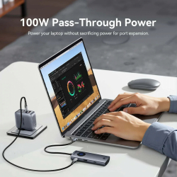 Vention докинг станция Docking Station Type-C - TQZHB - 8K, LED Display - HDMI, USB 3.0 x 2, USB-C 3.2 Gen 1, PD100W,  LAN (1Gbps)