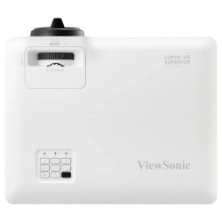 Проектор ViewSonic LS901HD, 3rd gen. Laser Phosphor, DLP, 0.65” DMD chip, 16:9, FHD 1920x1080, 6000AL, F=2.3-3.0, f=17.63 -27.9mm, Optical zoom 1.7x, Throw distance 0.80-13.55m, 2x HDMI, USB-A, Audio out, RS232, LAN, Speakers, Keystone correction, 360° projection, White