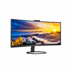 Монитор Philips 34E1C5600HE/00 34" VA Panel, 21:9, 3440x1440, 1ms, 100Hz, 300cd/m2, 3000:1, Anti Glare, 3H, PIP, PBP, HDMI, DisplayPort, USB-C, 4x USB-A, HAS, Tilt, Web Camera and Microphone, Speakers, VESA 100, Black