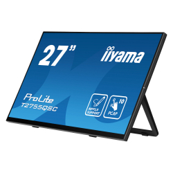 Монитор IIYAMA T2755QSC-B1, 27", IPS panel, Edge to edge glass, Optical bonded PCAP touch, Anti-Fingerprint, 16:9, QHD 2560 x 1440, 400cd/m2, 1000:1, 5ms, 75Hz, Palm rejection, MPP2.0, HDMI, DP, 2x USB, Speakers, Tilt, VESA 100, Black