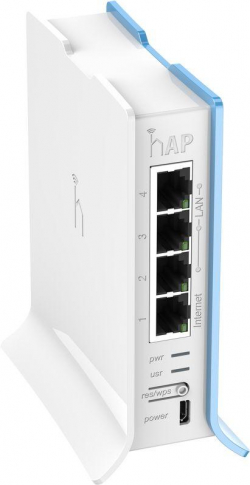 Безжичен Access Point MikroTik hAP lite RB941-2nD-TC, 32MB RAM, 4xLAN, built-in 2.4Ghz 802.11b/g/n, tower case                          