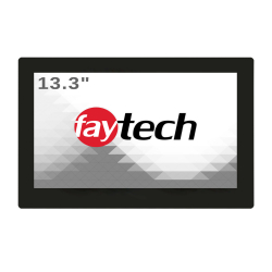 Монитор Faytech 1010502419 FT133TMCAPOFHBOB, 13.3" Open Frame Capacitive Touch Monitor, Optically bonded, AG, 7H, PCAP 10-point multi touch, 24/7, IP65 Front / IP40 Back, 1920x1080, 1000 cd/m2, 800:1, 15ms, HDMI, DP, VGA, Serial, 12V DC-In, VESA 100, 8 clamps support, Black