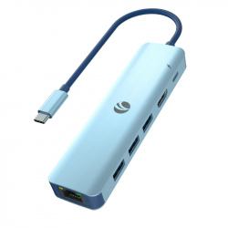VCom докинг станция Docking Station Type-C 6-in-1 - CUE55 - PD3.0 100W, LAN 1000Mbps, HDMI, USB3.0 x 3