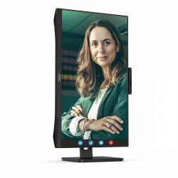 Монитор AOC 24P3CW, 23.8 inch, WLED IPS Panel, 16:9, 1920x1080, 300 cd/m2, 4ms, 1000:1, 20M:1, AntiGlare, 3H, 3-sided frameless, Flicker-free, Low blue light, HDMI, 2x DisplayPort, USB-C Docking, PD 65W, 4x USB 3.2, LAN, Speakers, Tilt, Swivel, Pivot, HAS, VESA 100, 5MP Windows Hello Cam, Black