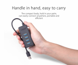 Orico хъб USB3.0 HUB 4 port - USB/Micro USB input, Black - W5P-U3-030