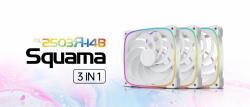 Geometric Future Комплект вентилатори Fan Pack 3-in-1 140 mm, Reversed - Squama 2503RW-14 White