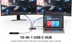 Vention докинг станция Type-C Docking Station Power Distribution 3.0 87W - HDMI, Type-C x 1, USB3.0 x 2, USB 2.0 x 2, LAN, SD/TF, VGA - TFGHB