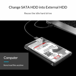 Orico външна кутия за диск Storage - Case - 2.5 inch 5Gbps Type-C Transparent - 2139C3-G2-CR-EP