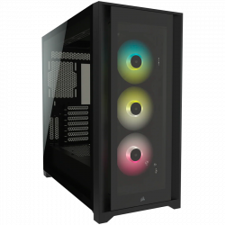 CORSAIR iCUE 5000X RGB Tempered Glass Mid-Tower ATX PC Smart Case Black
