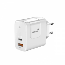 Genius Универсално зарядно за стена Charger Wall GaN - USB Type-C/A 65W White - PD-65AC