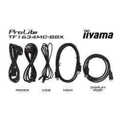 Тъч Монитор IIYAMA TF1634MC-B8 15.6 inch IPS LED Panel, 1920x1080, OPEN FRAME, 10points projective capacitive touch, VGA, HDMI, Displayport, 450cd /m, 25ms