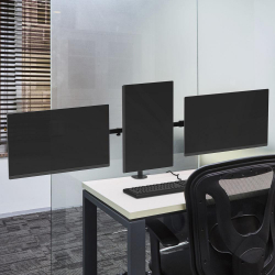 Стойка за 3 мониторa ACT AC8303, За бюро, Регулируема, 27", 21 кг, Черна                          