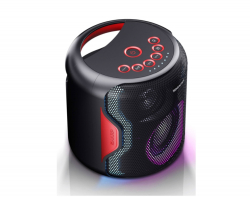 Sharp Speakers PS-921(BK), 2.1 PARTY SPEAKER SYSTEM, 2 x 2" speaker drivers + 1 x 4" subwoofer, 130W (peak) power output, 14 h play time by built in battery, 3D (surround) + Super Bass, USB for playback, Bluetooth 5.0, Flashing, Splashproof (IPX5)