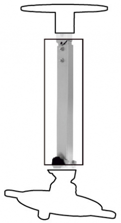 Удължителна колона OMB EXTENSION 30 300-500 BK, за модела OMB MONOPROJECTOR 30. Added Distance from Ceiling - from 300mm to 500mm (Total distance from ceiling - from 505mm to 705mm), Черна, product code: 06213