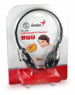 Genius слушалки с микрофон Headset HS-200C - Lightweight, Black