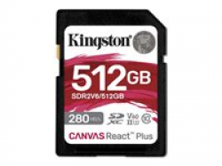 KINGSTON 512GB Canvas React Plus SDXC UHS-II 280R/150W U3 V60 for Full HD/4K