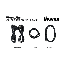 Монитор IIYAMA XUB2293HSU-W7, 21.5", IPS panel, 16:9, AG, FHD 1920x1080, 300cd/m2, 1000:1, 80M:1, 100Hz, 1ms, Flicker free, Blue light reducer, HDMI, DP, 2x USB, Audio out, Speakers, HAS, Swivel, Tilt, Pivot, VESA 100, White