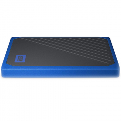 WD 500GB My Passport Go - Portable SSD, up to 400MB/s, 2-meter drop protection - Black w/ Cobalt trim