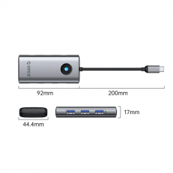 Orico докинг станция Docking Station Type-C - PW11-6PR-GY-EP - HDMI x 1, USB-C x 1, USB3.0 x 3, USB-C PD100W x 1, LAN x 1 (1Gbps)